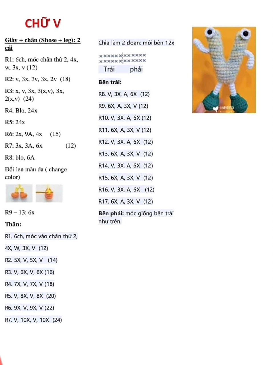 Hướng dẫn móc len búp bê chữ cái O, A và các nhân vật hoạt hình dễ thương