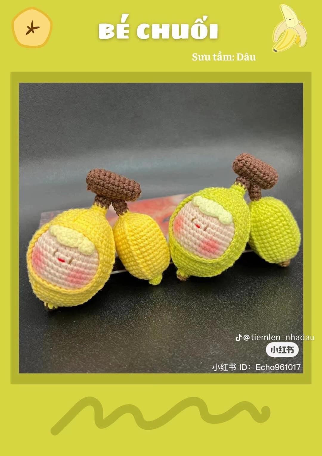 Hướng dẫn móc len búp bê chuối dễ thương màu vàng