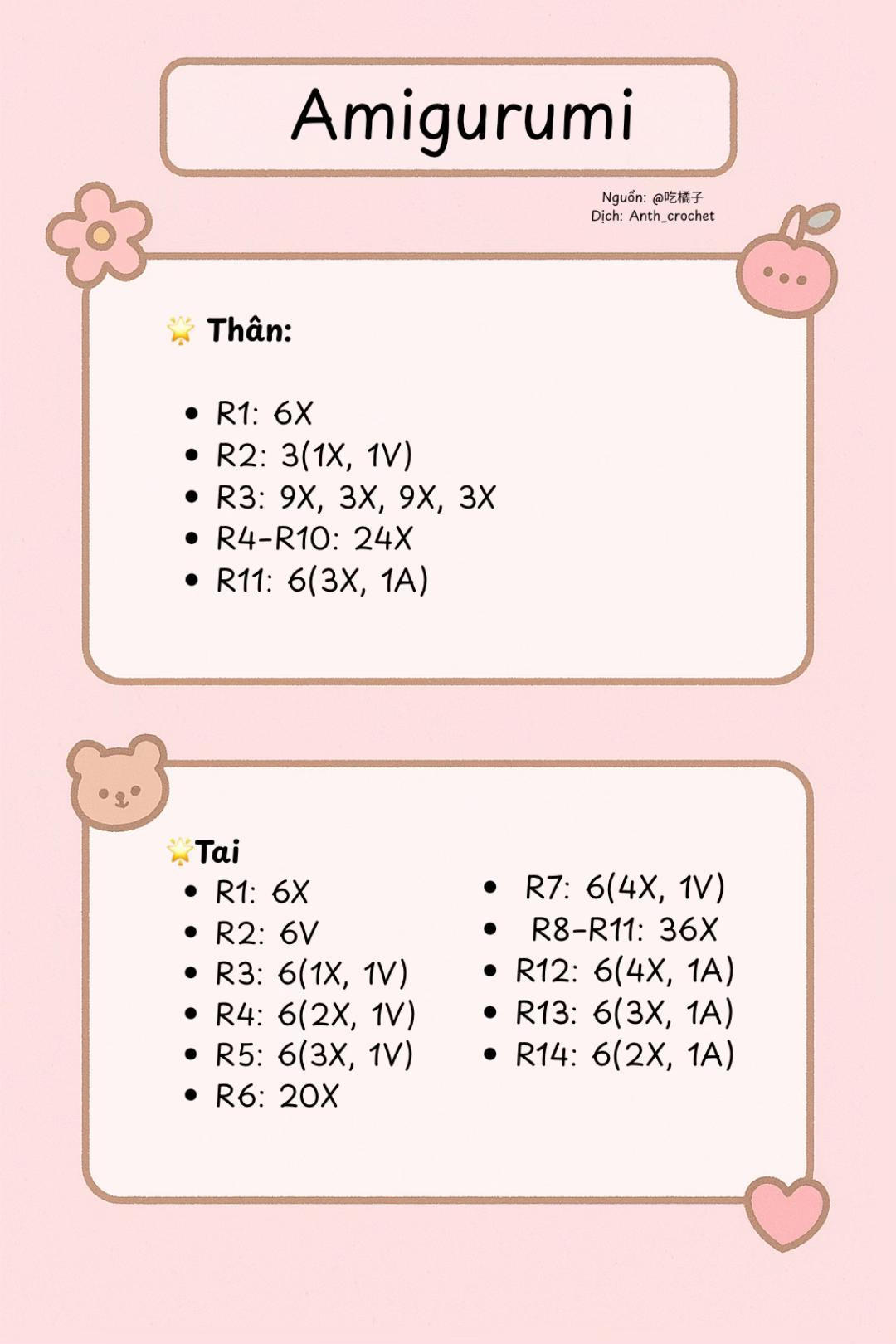 Hướng dẫn móc len búp bê Cinnamoroll dễ thương, màu trắng xanh
