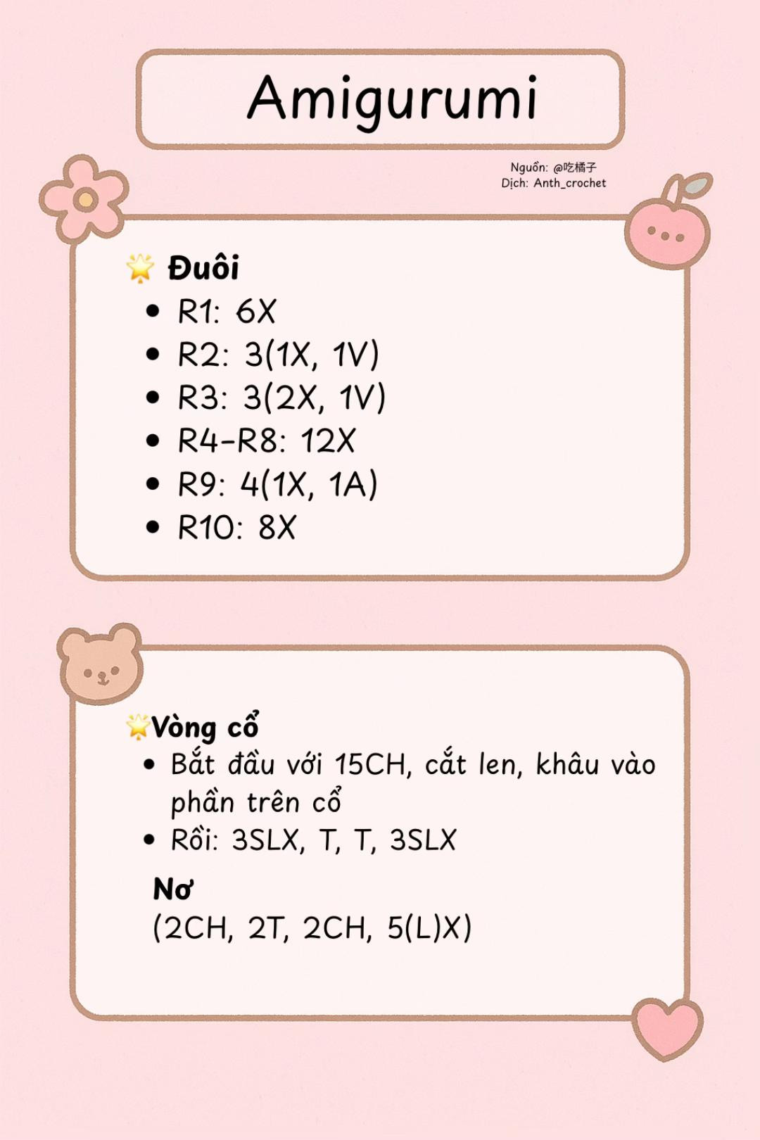 Hướng dẫn móc len búp bê Cinnamoroll dễ thương, màu trắng xanh