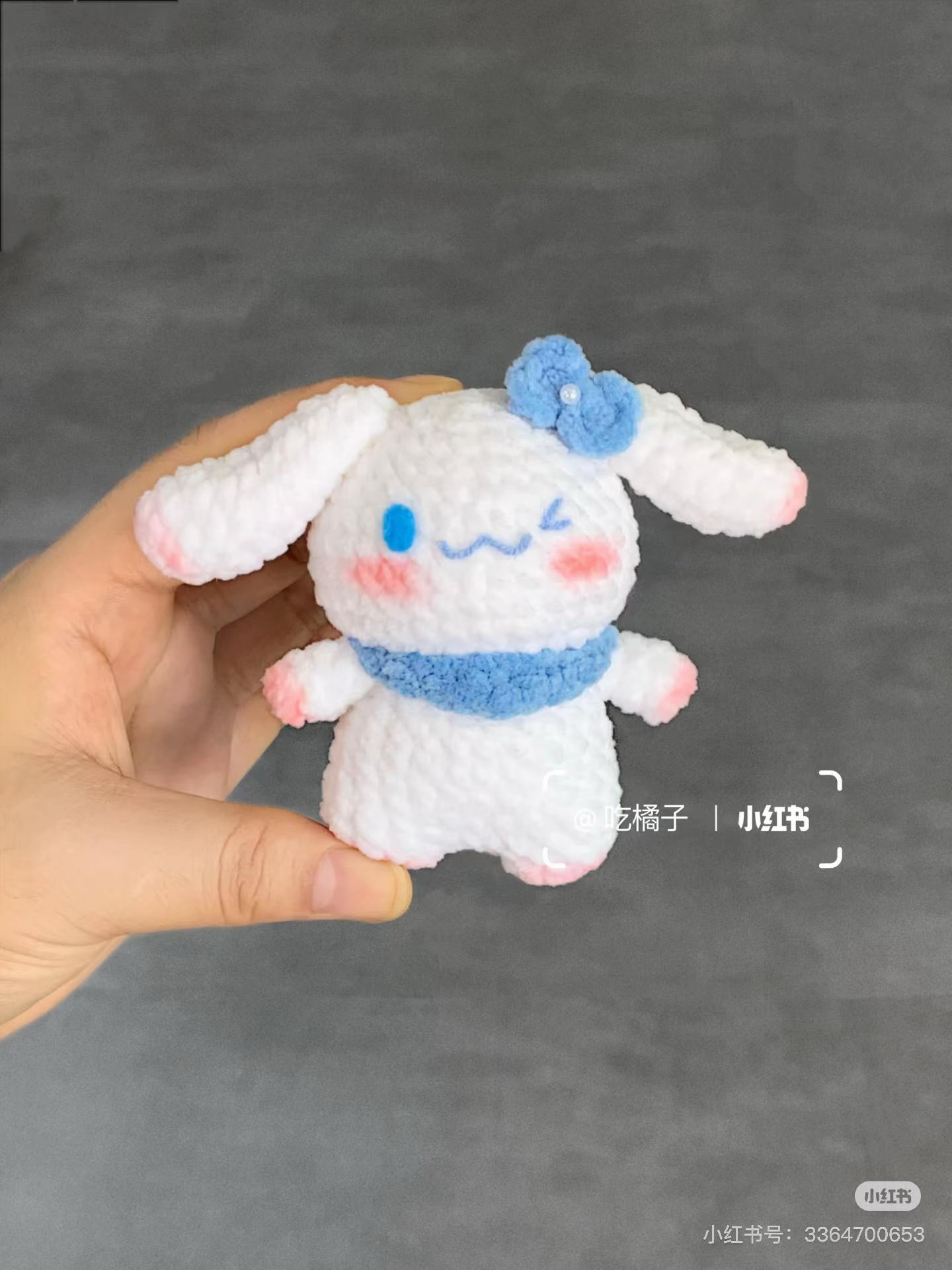 Hướng dẫn móc len búp bê Cinnamoroll dễ thương, màu trắng xanh