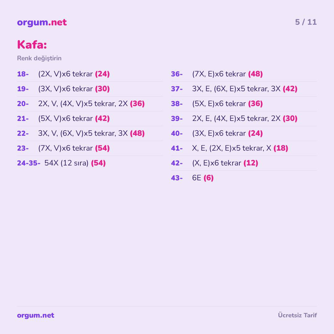 Hướng dẫn móc len búp bê cừu Lili Kuzu màu hồng và kem, kích thước 20cm