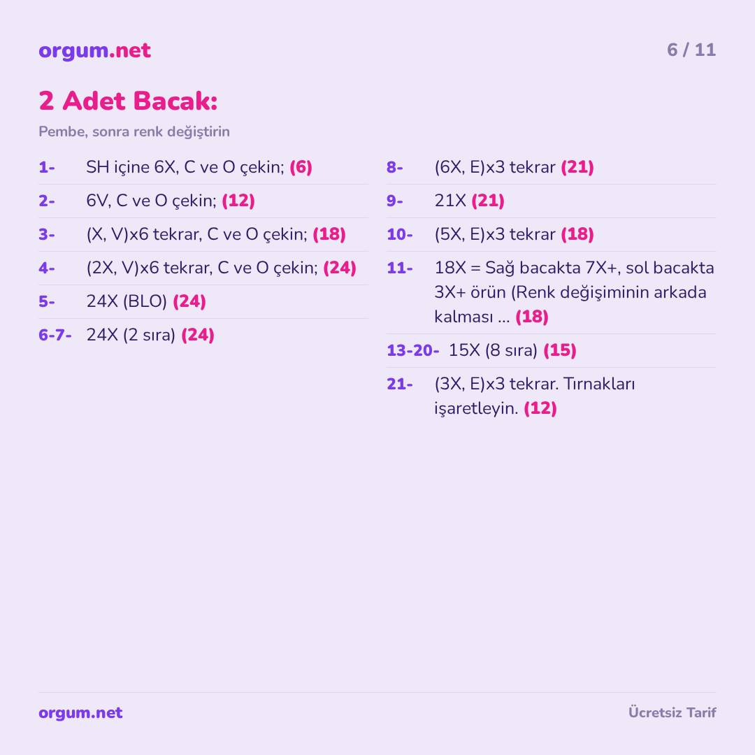 Hướng dẫn móc len búp bê cừu Lili Kuzu màu hồng và kem, kích thước 20cm