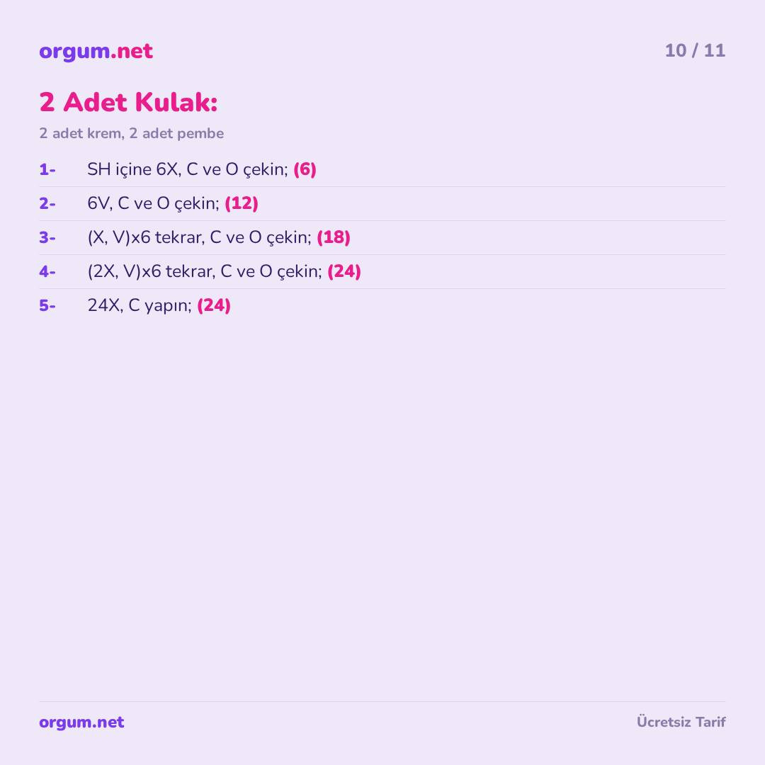 Hướng dẫn móc len búp bê cừu Lili Kuzu màu hồng và kem, kích thước 20cm