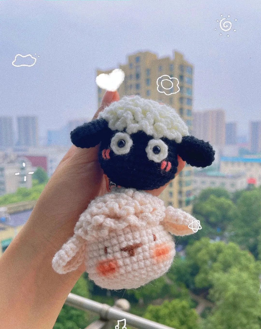 Hướng dẫn móc len búp bê cừu Shaun và cừu trắng