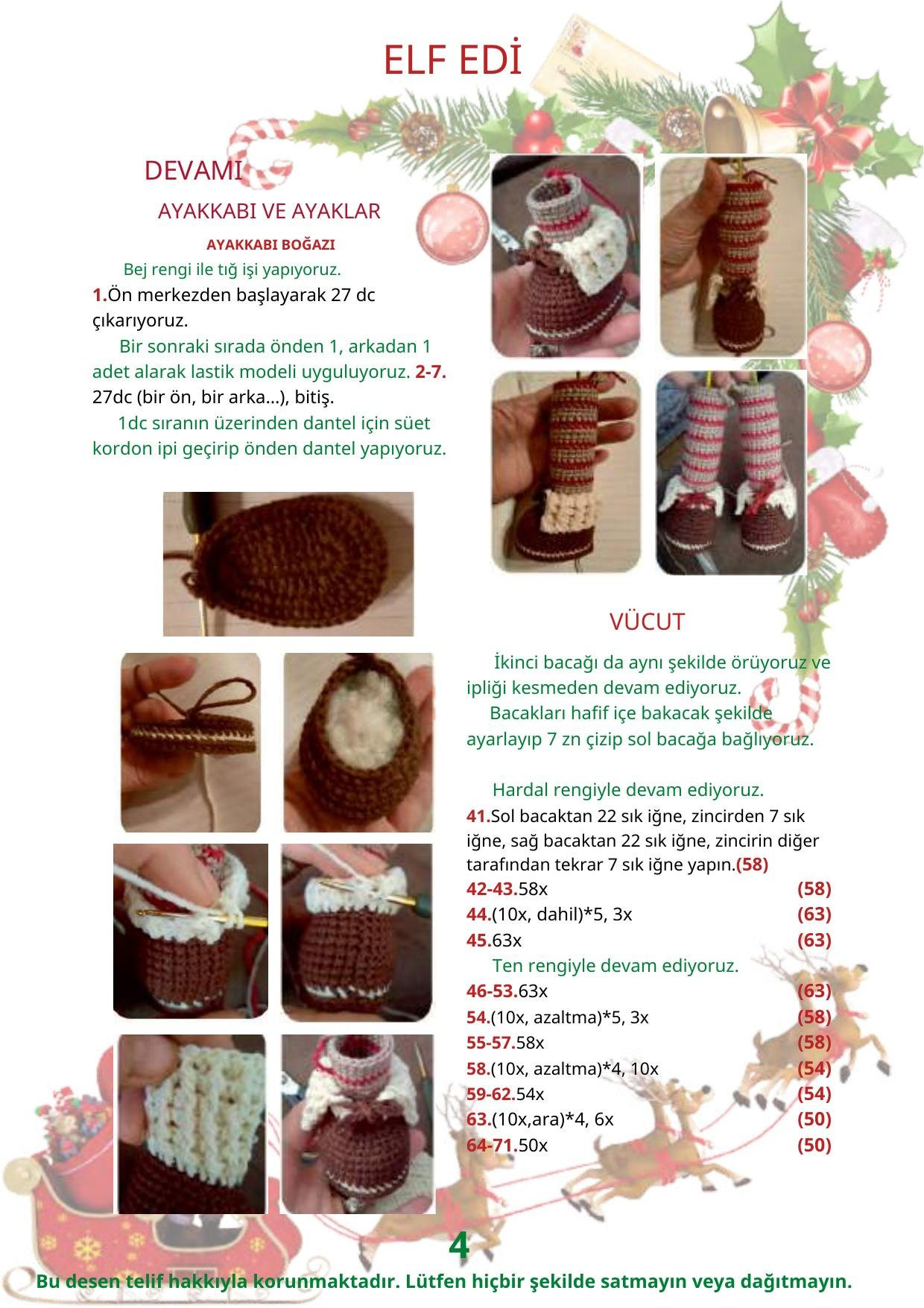 HƯỚNG DẪN MÓC LEN BÚP BÊ ELF EDÌ GIỌNG CHRISTMAS