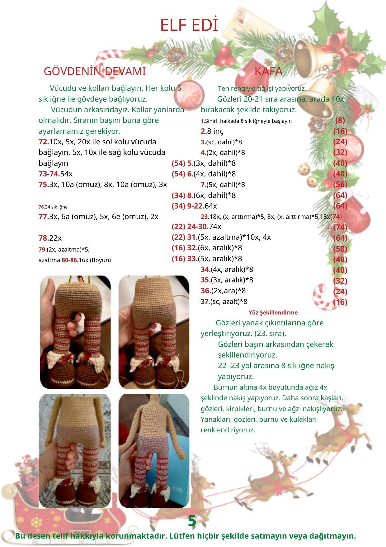 HƯỚNG DẪN MÓC LEN BÚP BÊ ELF EDÌ GIỌNG CHRISTMAS