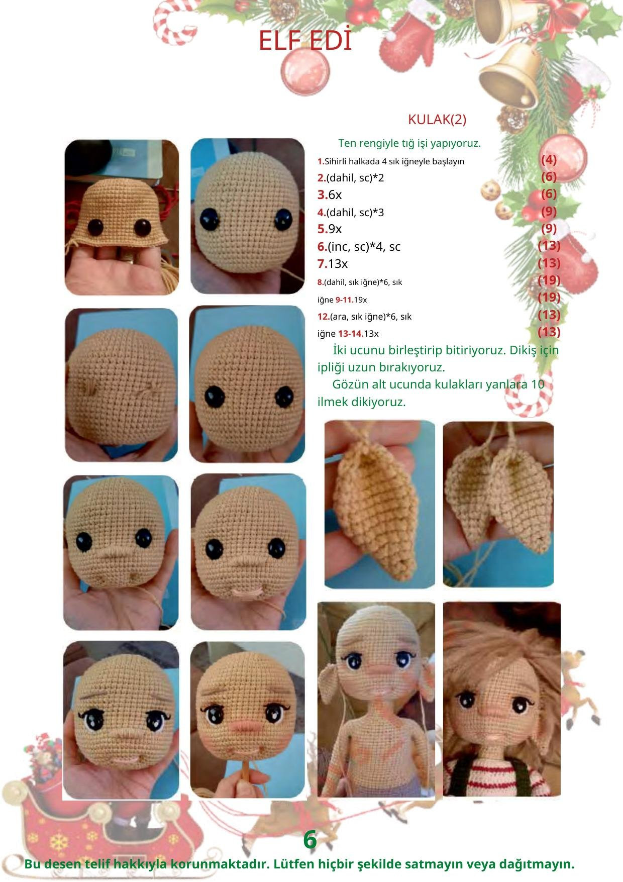 HƯỚNG DẪN MÓC LEN BÚP BÊ ELF EDÌ GIỌNG CHRISTMAS