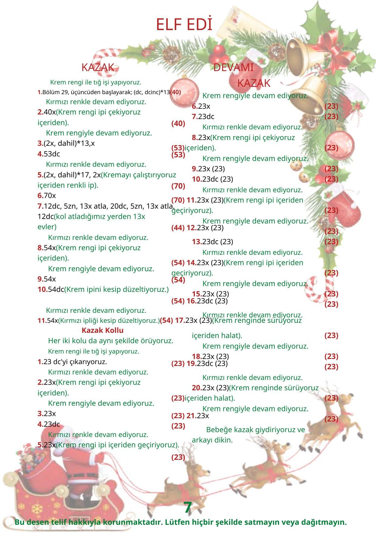 HƯỚNG DẪN MÓC LEN BÚP BÊ ELF EDÌ GIỌNG CHRISTMAS