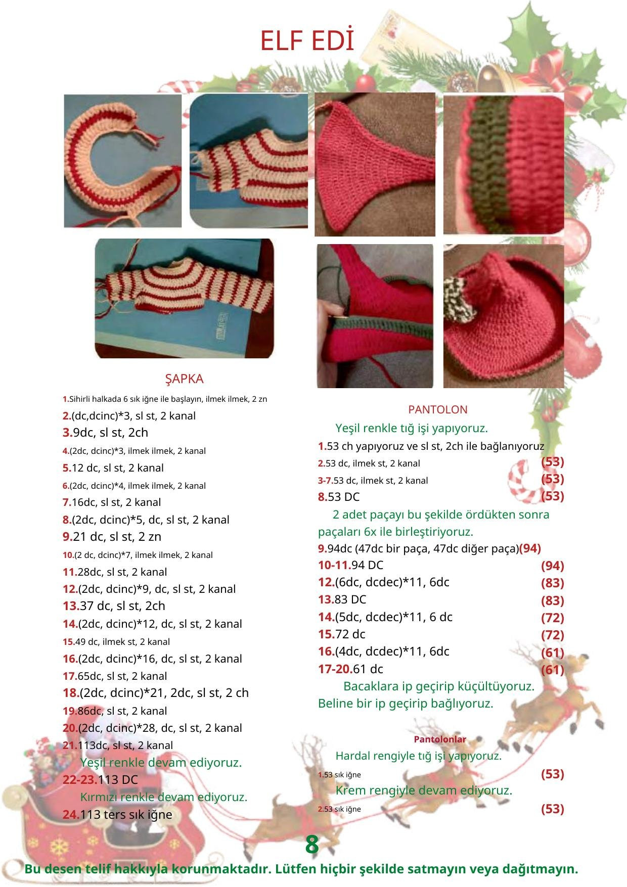 HƯỚNG DẪN MÓC LEN BÚP BÊ ELF EDÌ GIỌNG CHRISTMAS