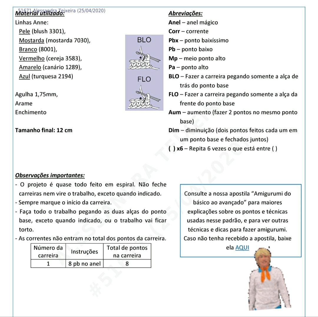 Hướng dẫn móc len búp bê Fred từ Scooby-Doo