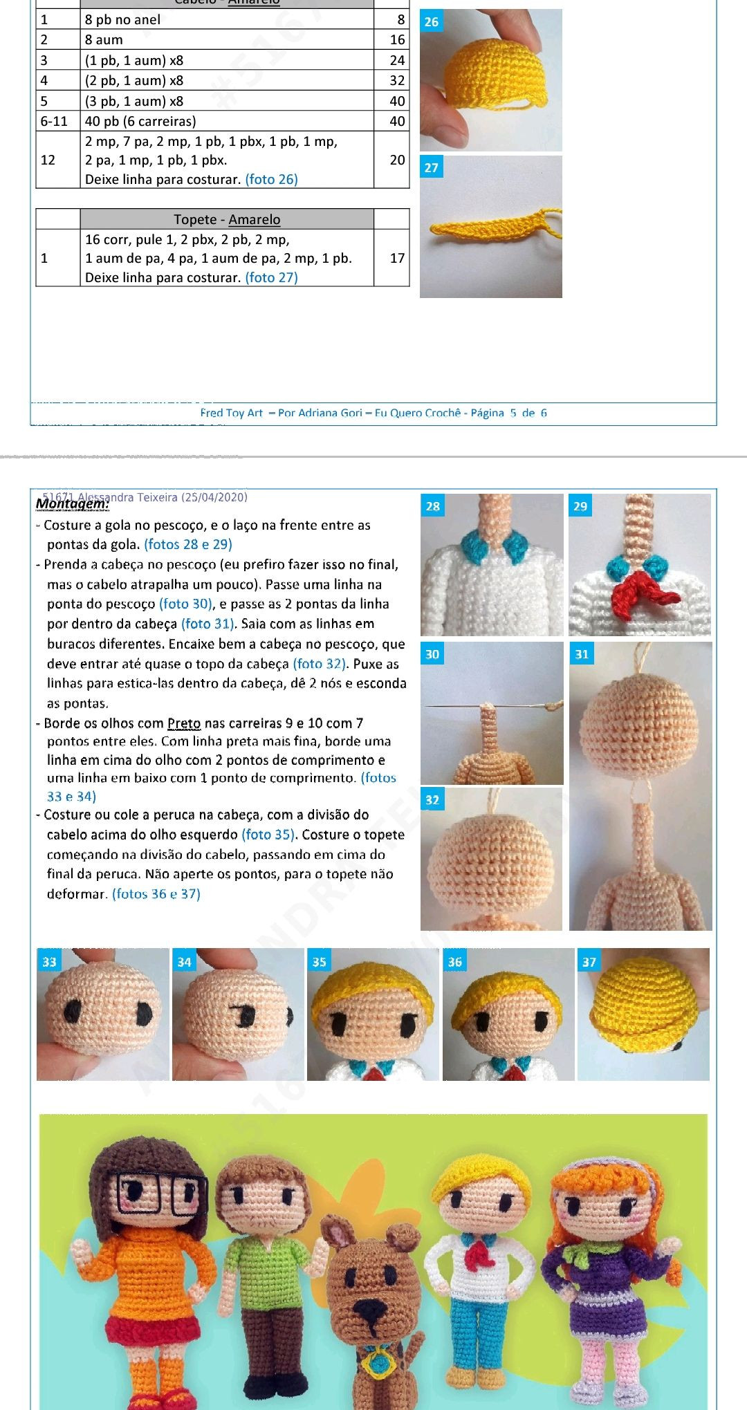 Hướng dẫn móc len búp bê Fred từ Scooby-Doo