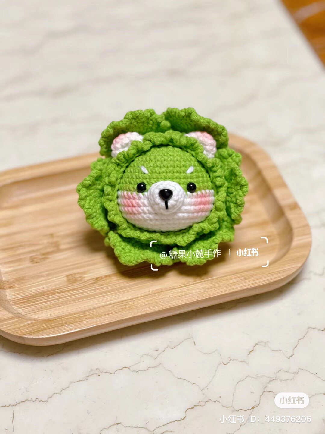 Hướng dẫn móc len búp bê gấu bắp cải xanh trắng dễ thương