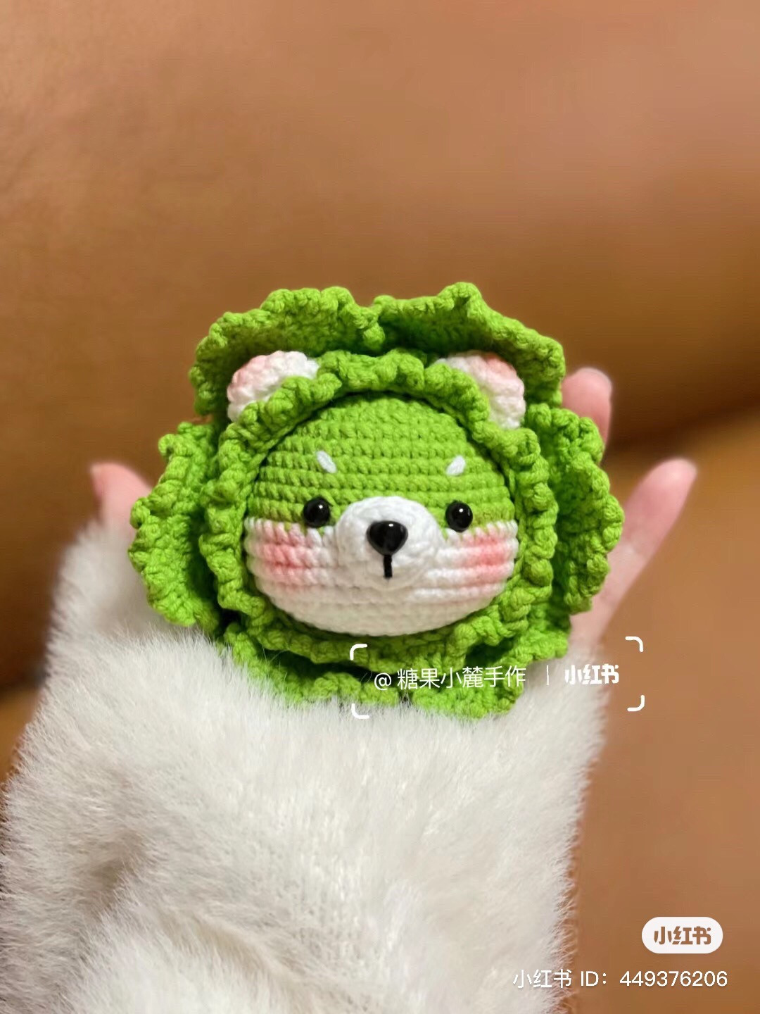 Hướng dẫn móc len búp bê gấu bắp cải xanh trắng dễ thương