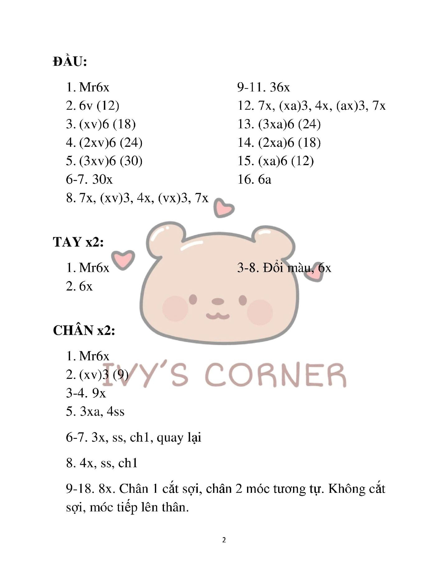 Hướng dẫn móc len búp bê Gấu, Thỏ, Mèo, Hổ dễ thương