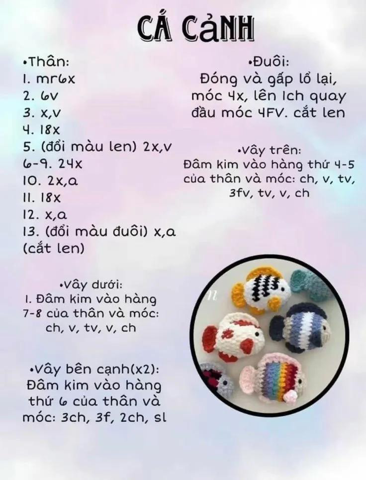 Hướng dẫn móc len búp bê gấu, thỏ và cá cảnh
