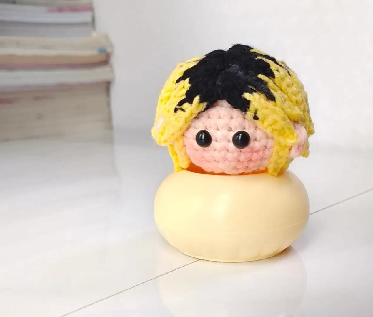 Hướng dẫn móc len búp bê Gojo Satoru tóc vàng đen