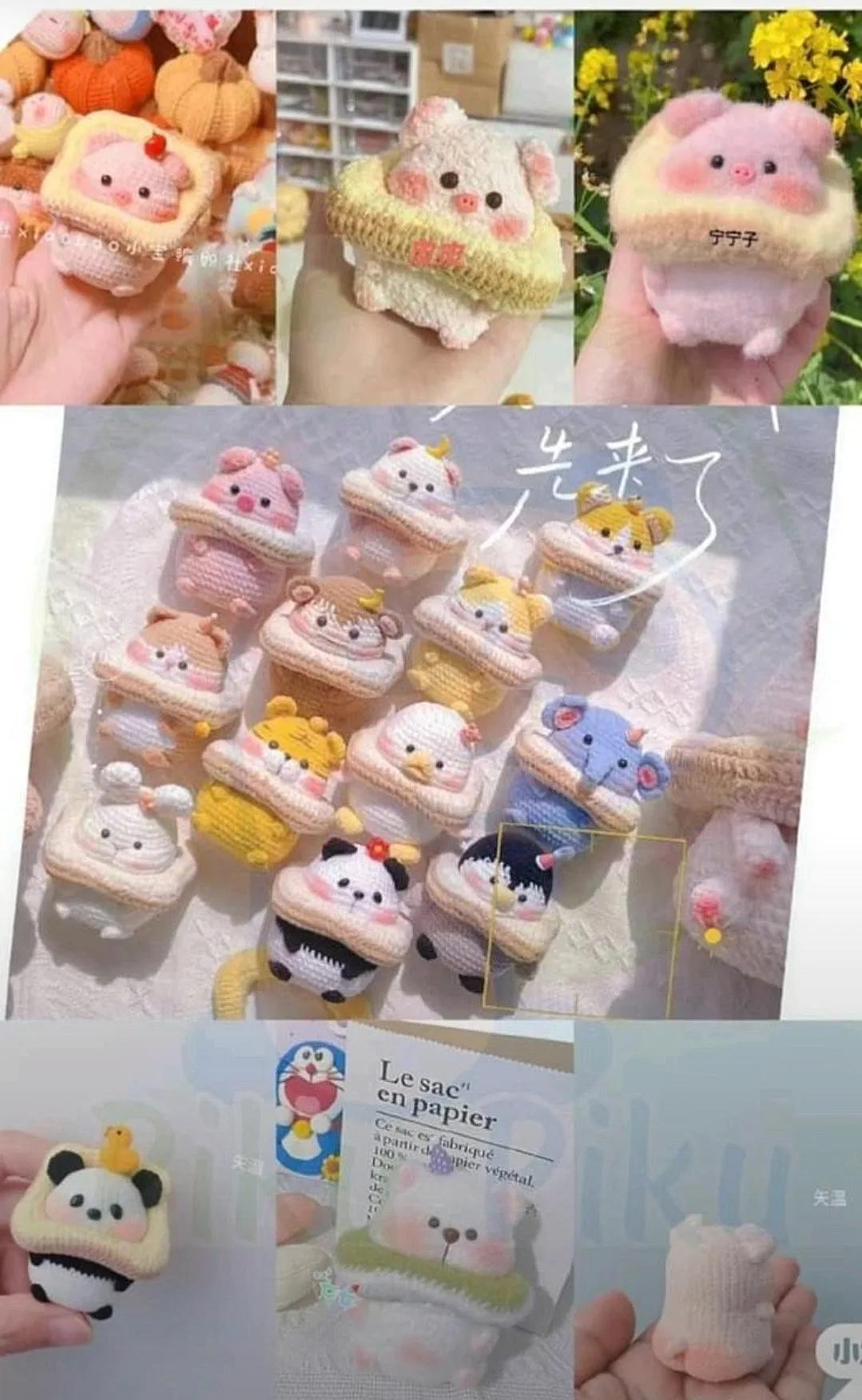 Hướng dẫn móc len búp bê Heo Bánh Mì và Gấu