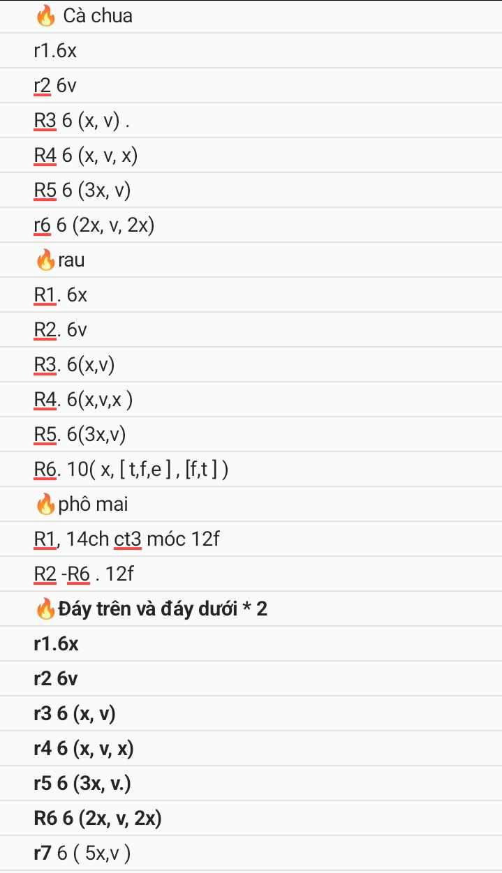 Hướng dẫn móc len búp bê heo hình bánh Burger chi tiết từng hàng