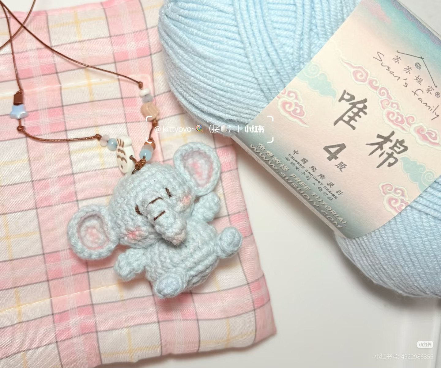 Hướng dẫn móc len búp bê heo mini màu xanh pastel dễ thương