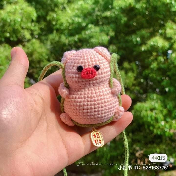 Hướng dẫn móc len búp bê heo sữa và kem hình lợn siêu dễ thương