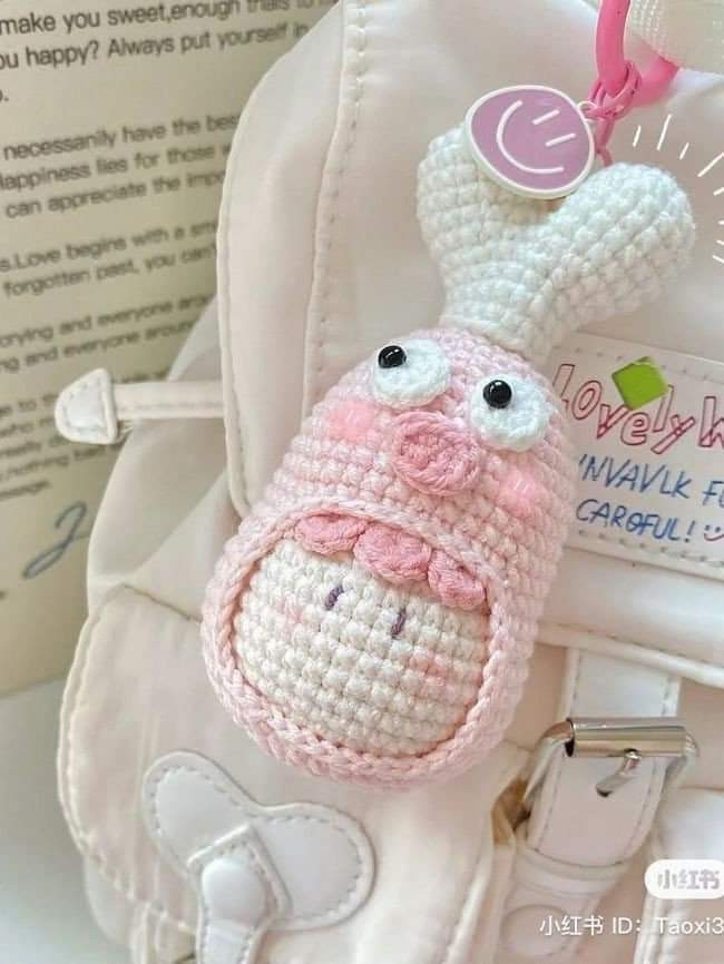 Hướng dẫn móc len búp bê heo sữa và kem hình lợn siêu dễ thương