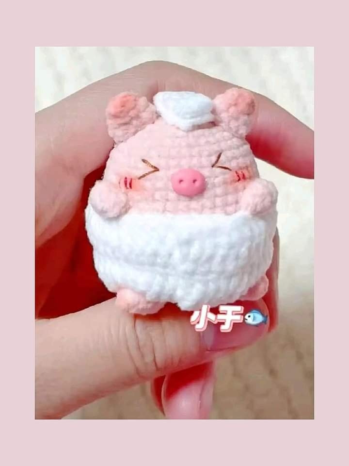 Hướng dẫn móc len búp bê heo sữa và kem hình lợn siêu dễ thương