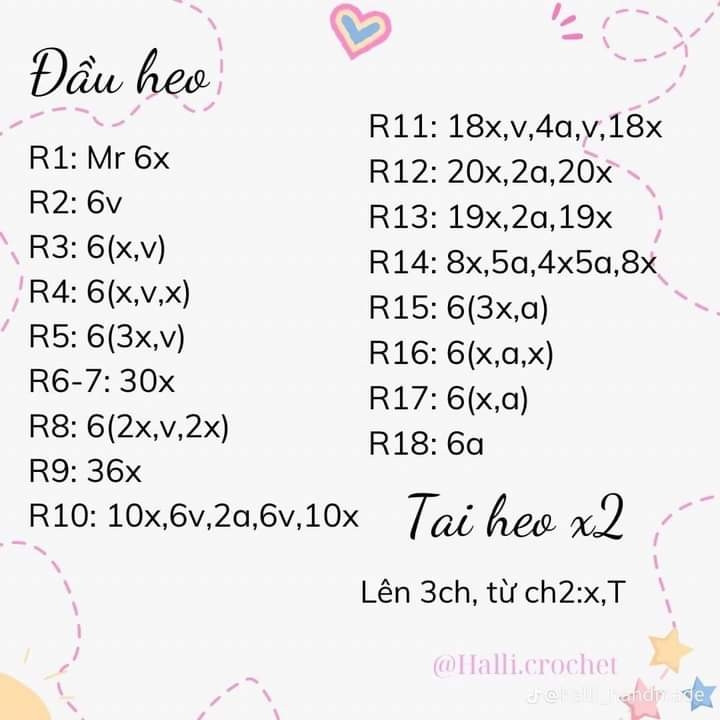 Hướng dẫn móc len búp bê heo sữa và kem hình lợn siêu dễ thương