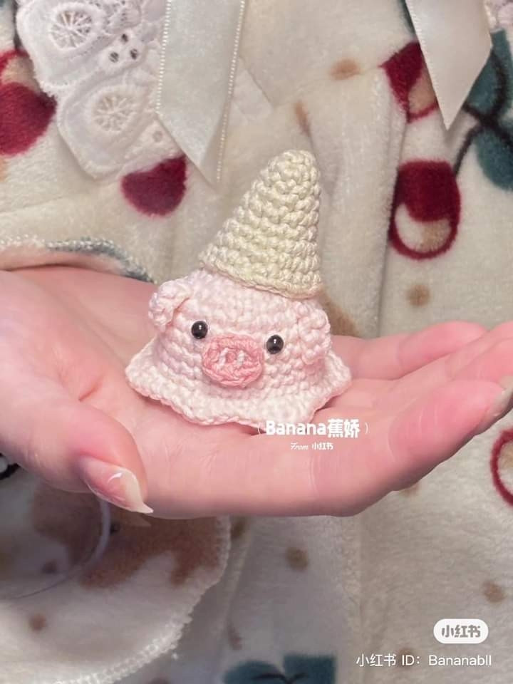 Hướng dẫn móc len búp bê heo sữa và kem hình lợn siêu dễ thương