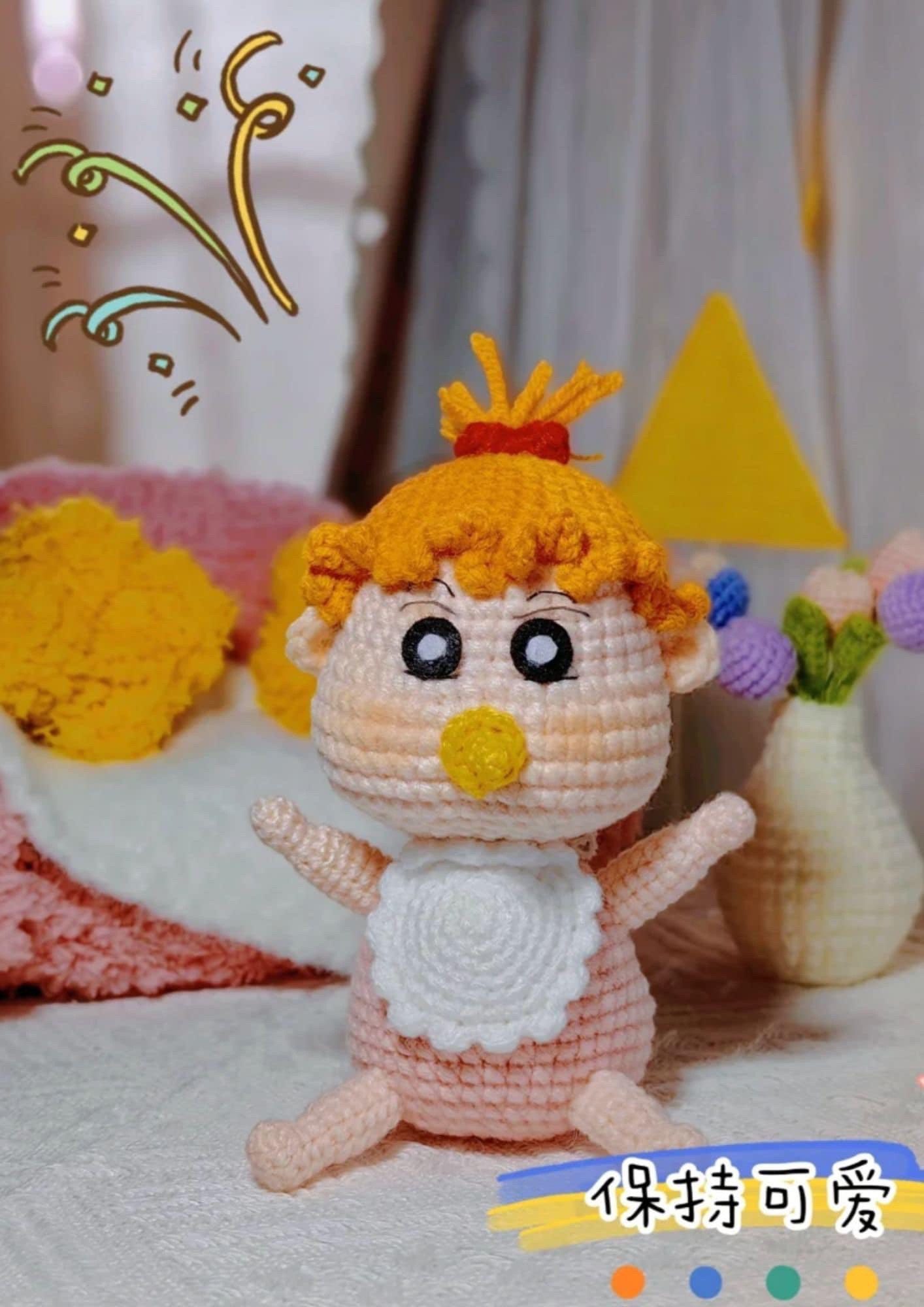 Hướng dẫn móc len búp bê Himawari tóc vàng