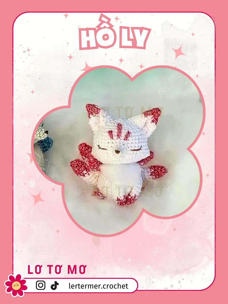 Hướng dẫn móc len búp bê Hổ Ly màu trắng đỏ dễ thương