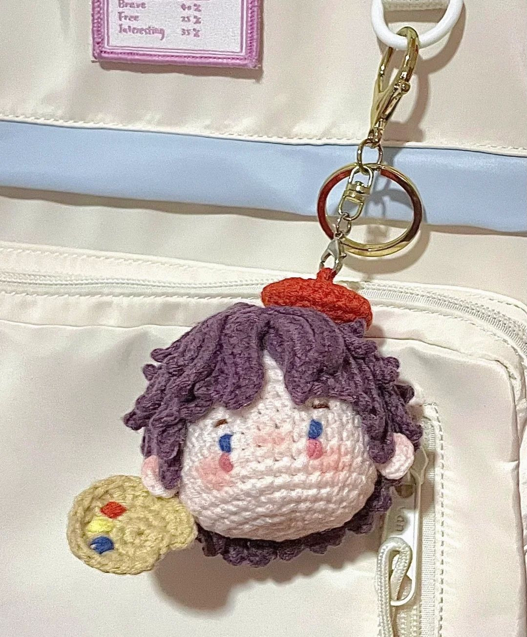 Hướng dẫn móc len búp bê họa sĩ tóc tím