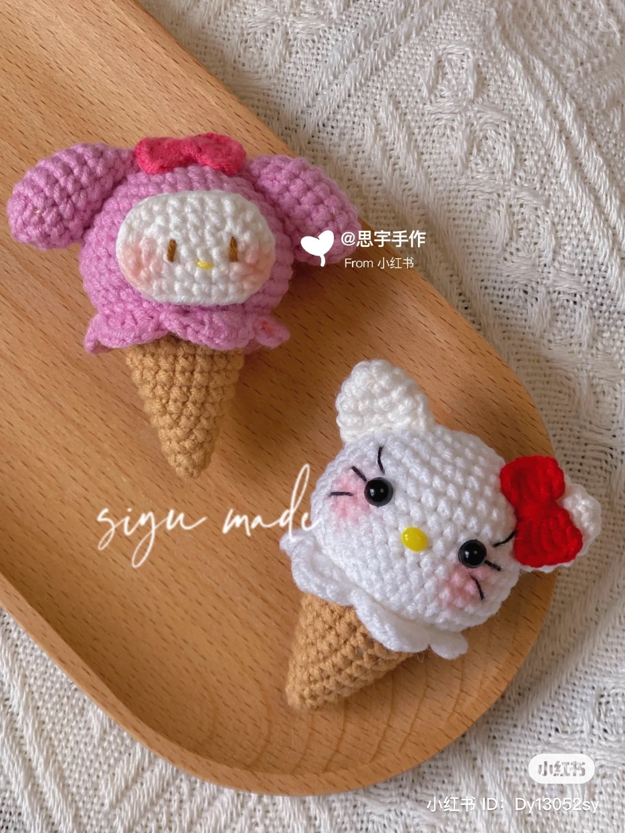 Hướng dẫn móc len búp bê kem ốc quế nhân vật dễ thương