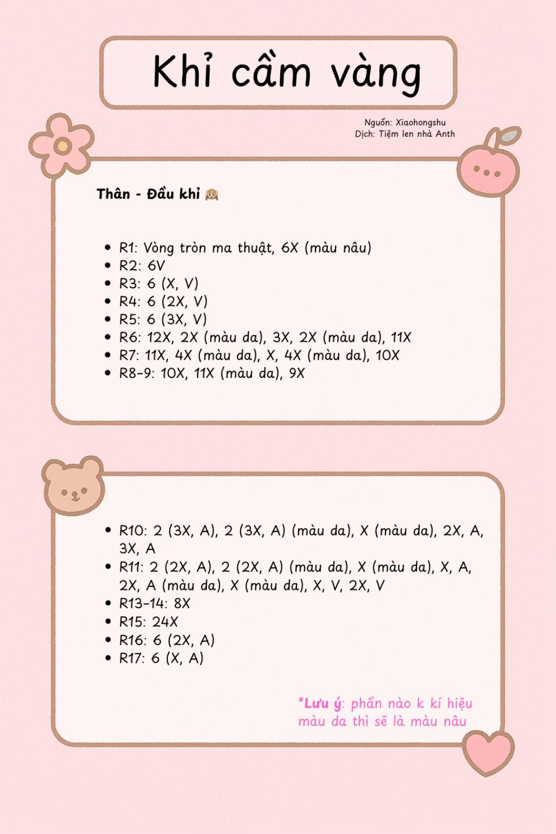 Hướng dẫn móc len búp bê khỉ cầm chuối dễ thương