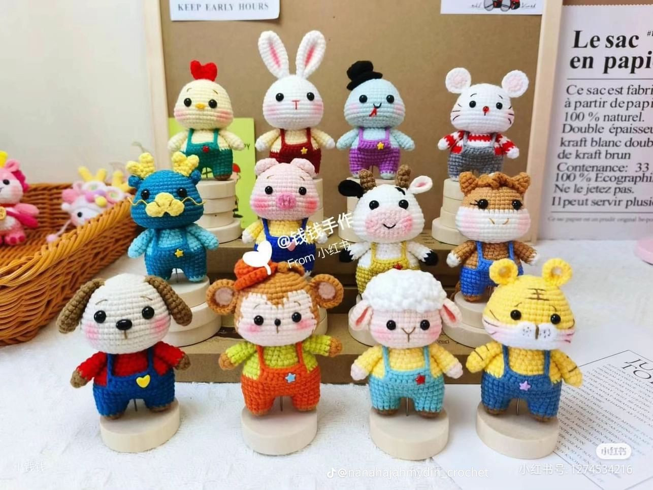 Hướng dẫn móc len búp bê khỉ và gà dễ thương