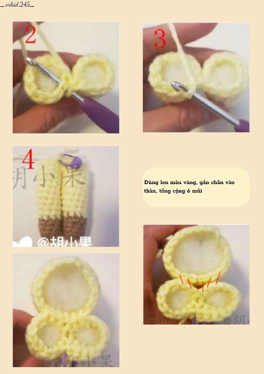 Hướng dẫn móc len búp bê Leafeon màu vàng xanh chi tiết từng bước