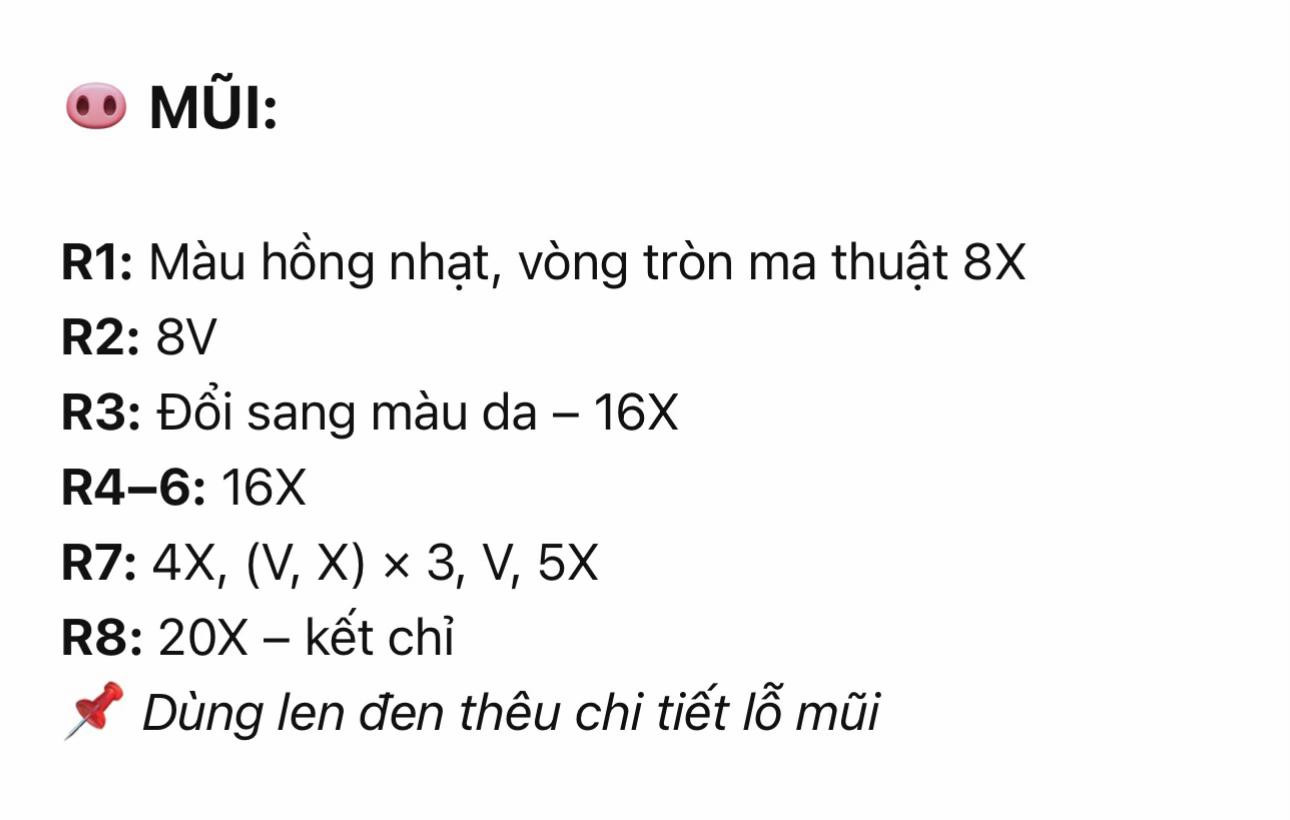 Hướng dẫn móc len búp bê lợn mặc váy xanh và mũ rơm