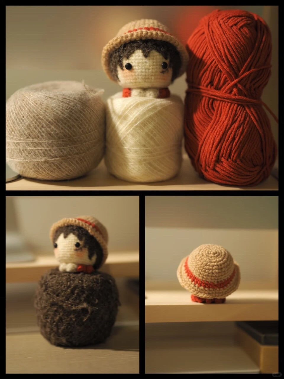 Hướng dẫn móc len búp bê Luffy One Piece phiên bản bánh bao