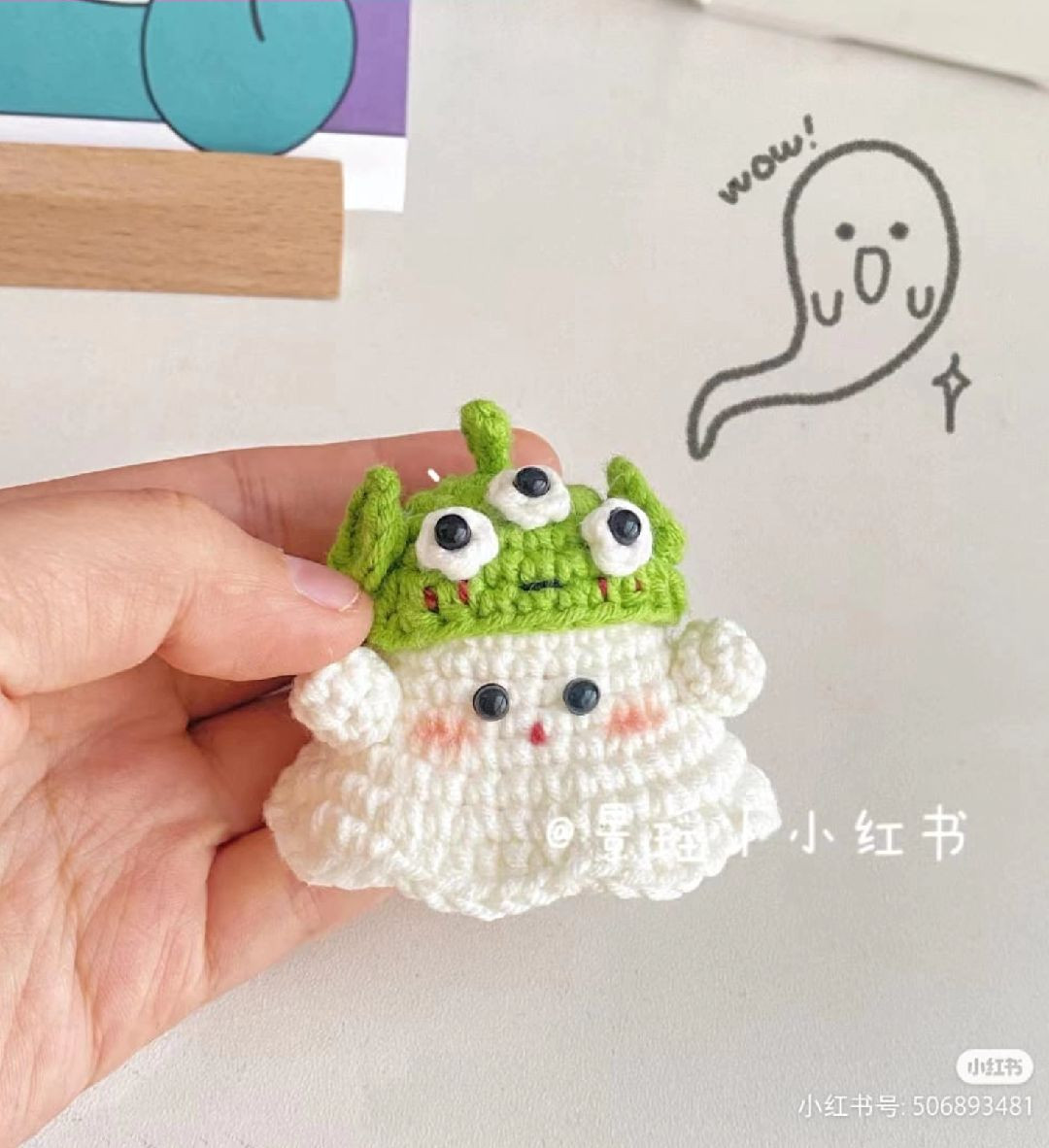 Hướng dẫn móc len búp bê Ma Nhỏ đội mũ Halloween dễ thương