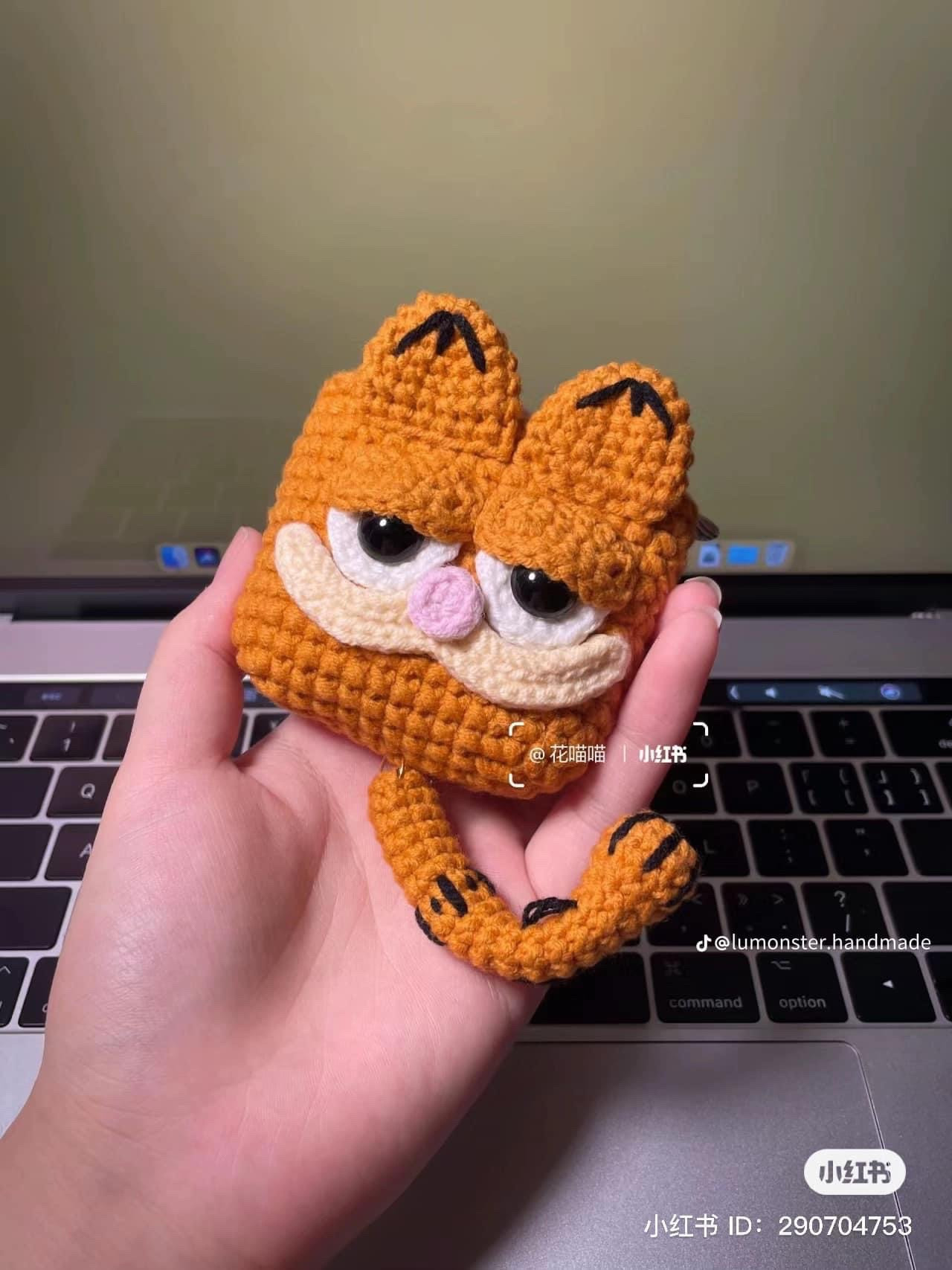 Hướng dẫn móc len búp bê mèo Garfield màu cam