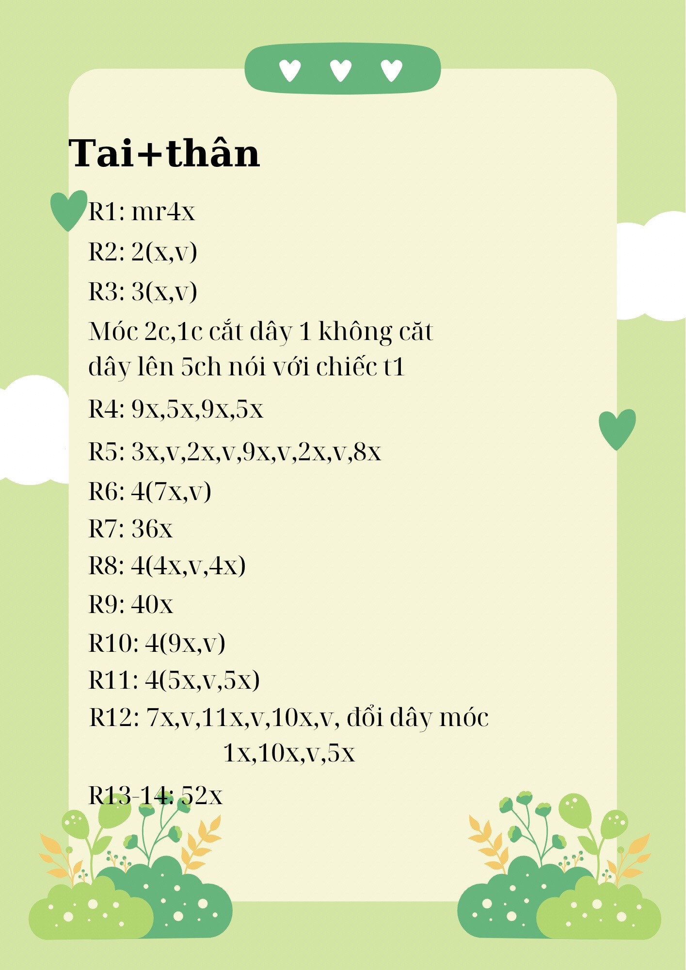 Hướng dẫn móc len búp bê mèo hình trái cây dễ thương