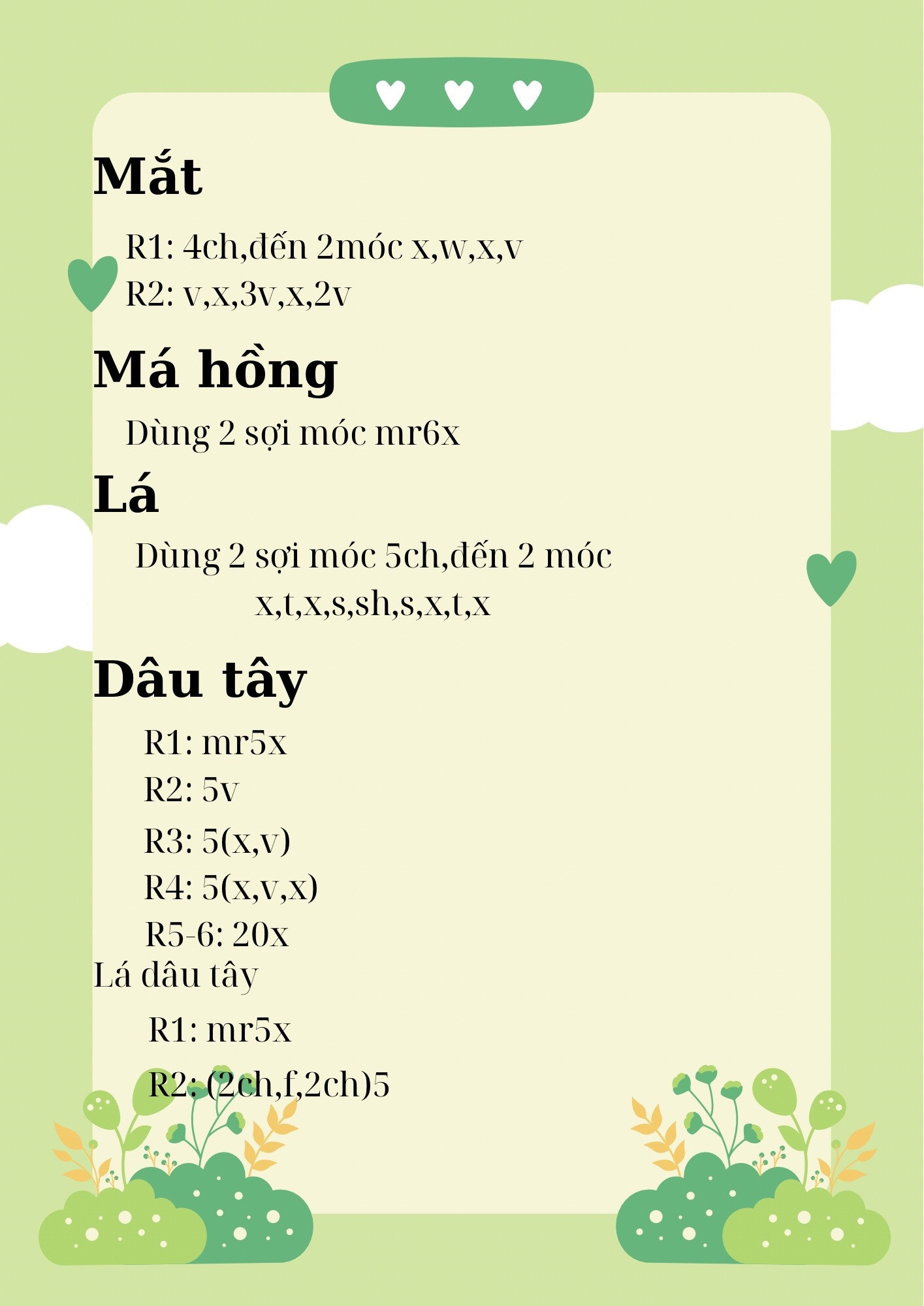 Hướng dẫn móc len búp bê mèo hình trái cây dễ thương