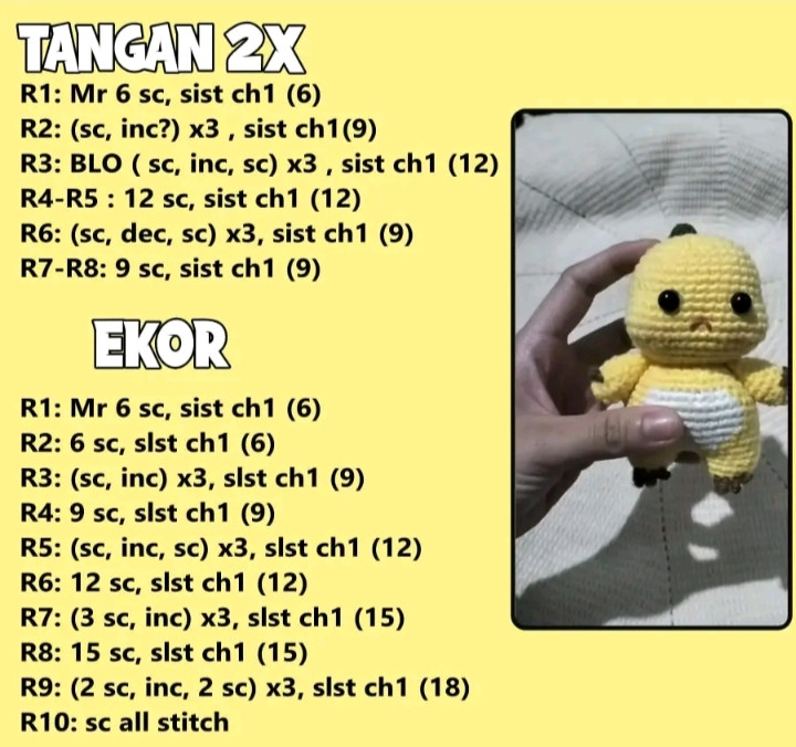 Hướng dẫn móc len búp bê Nailong màu vàng dễ thương