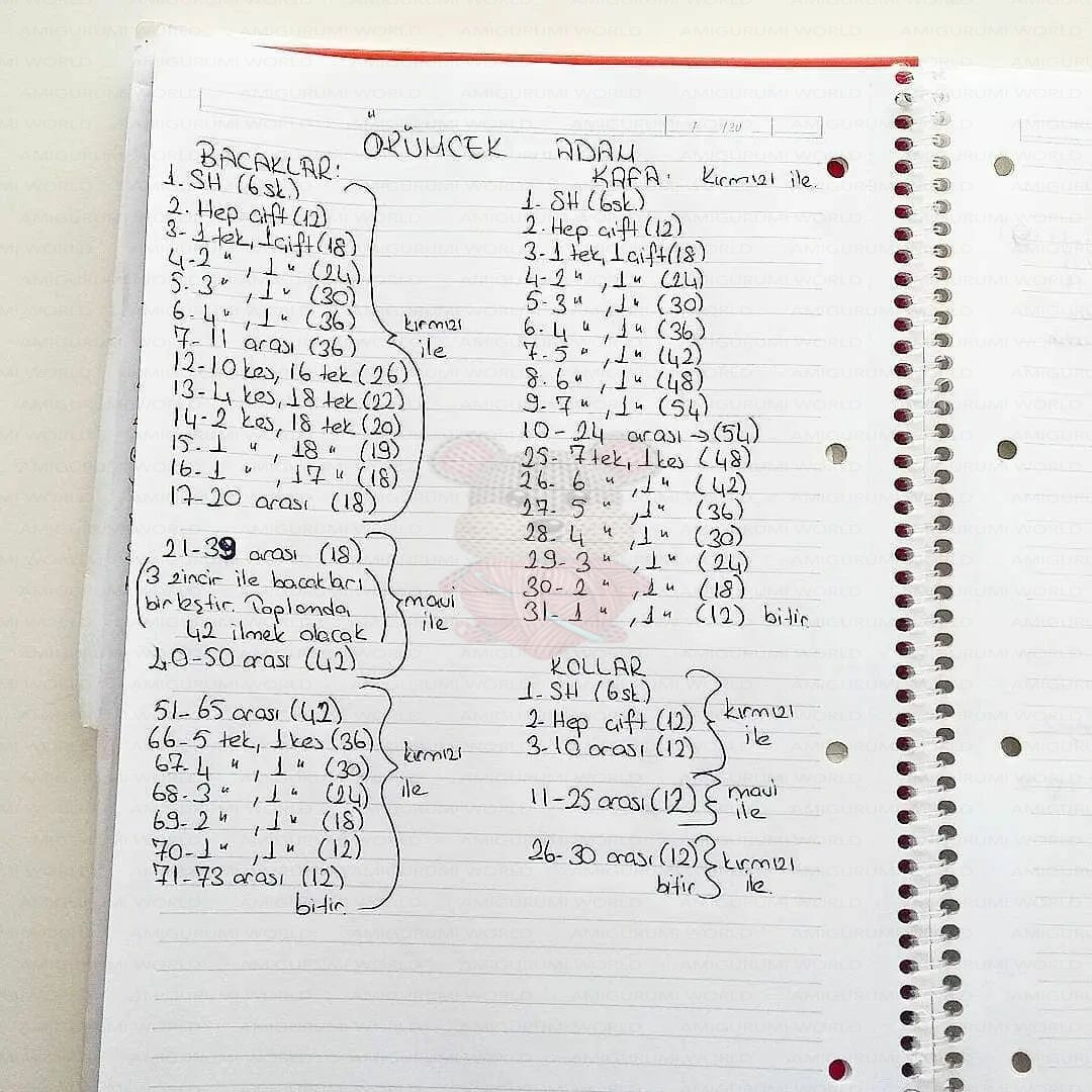 Hướng dẫn móc len búp bê nhện người nhện màu đỏ xanh với biểu tượng nhện đen và mắt trắng