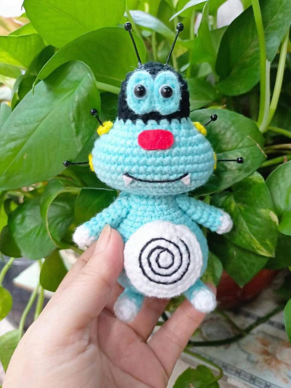 Hướng dẫn móc len búp bê Oggy màu xanh dễ thương