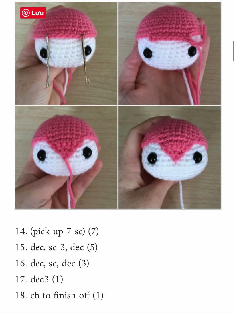 Hướng dẫn móc len búp bê Pokémon màu hồng và trắng