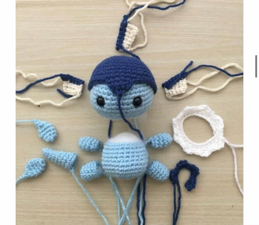 Hướng dẫn móc len búp bê Pokémon màu xanh