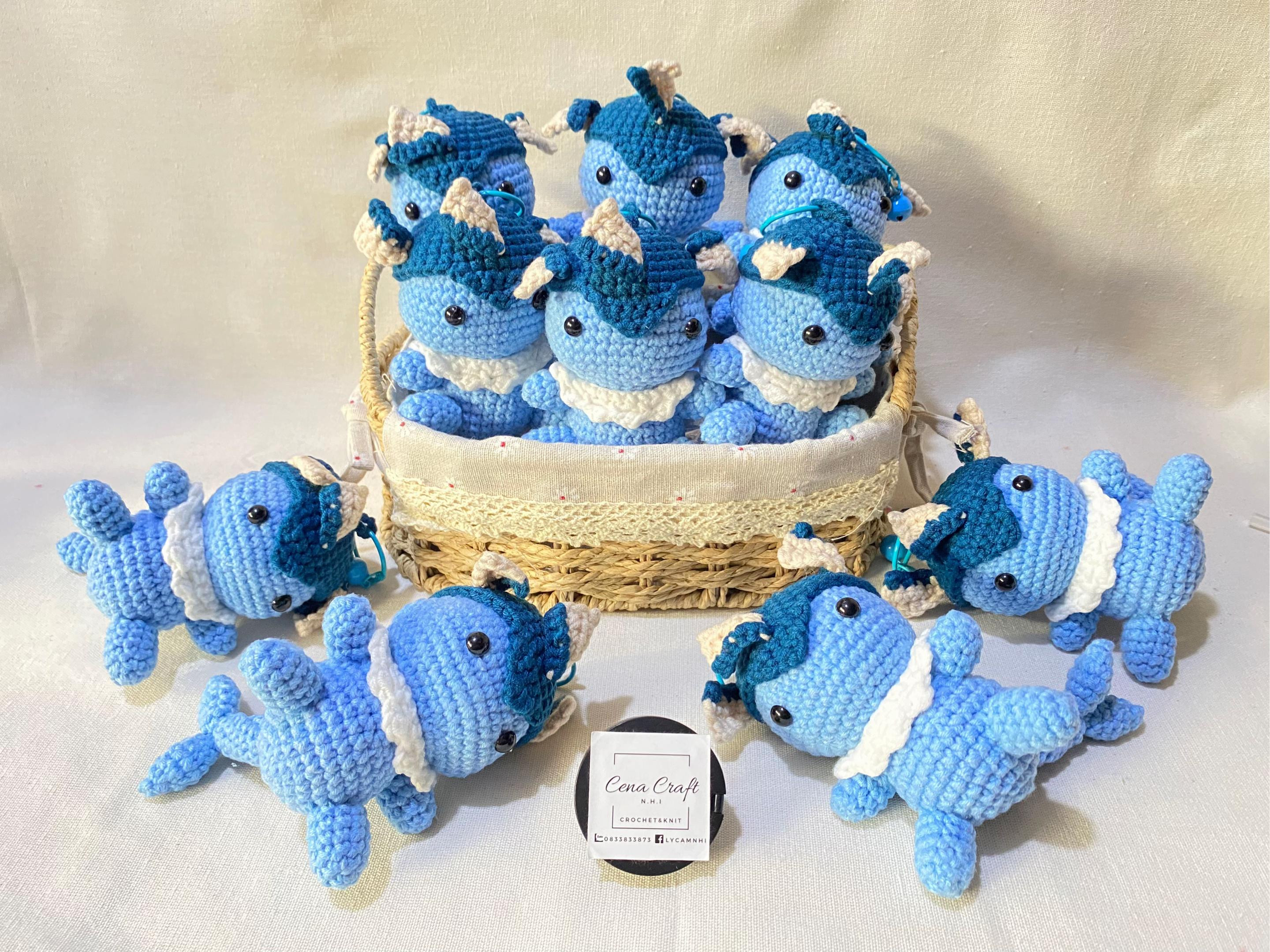 Hướng dẫn móc len búp bê Pokémon màu xanh