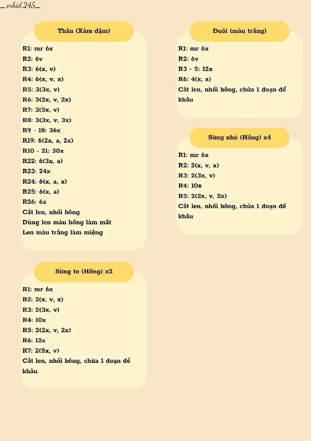 Hướng dẫn móc len búp bê rồng xám hồng dễ thương