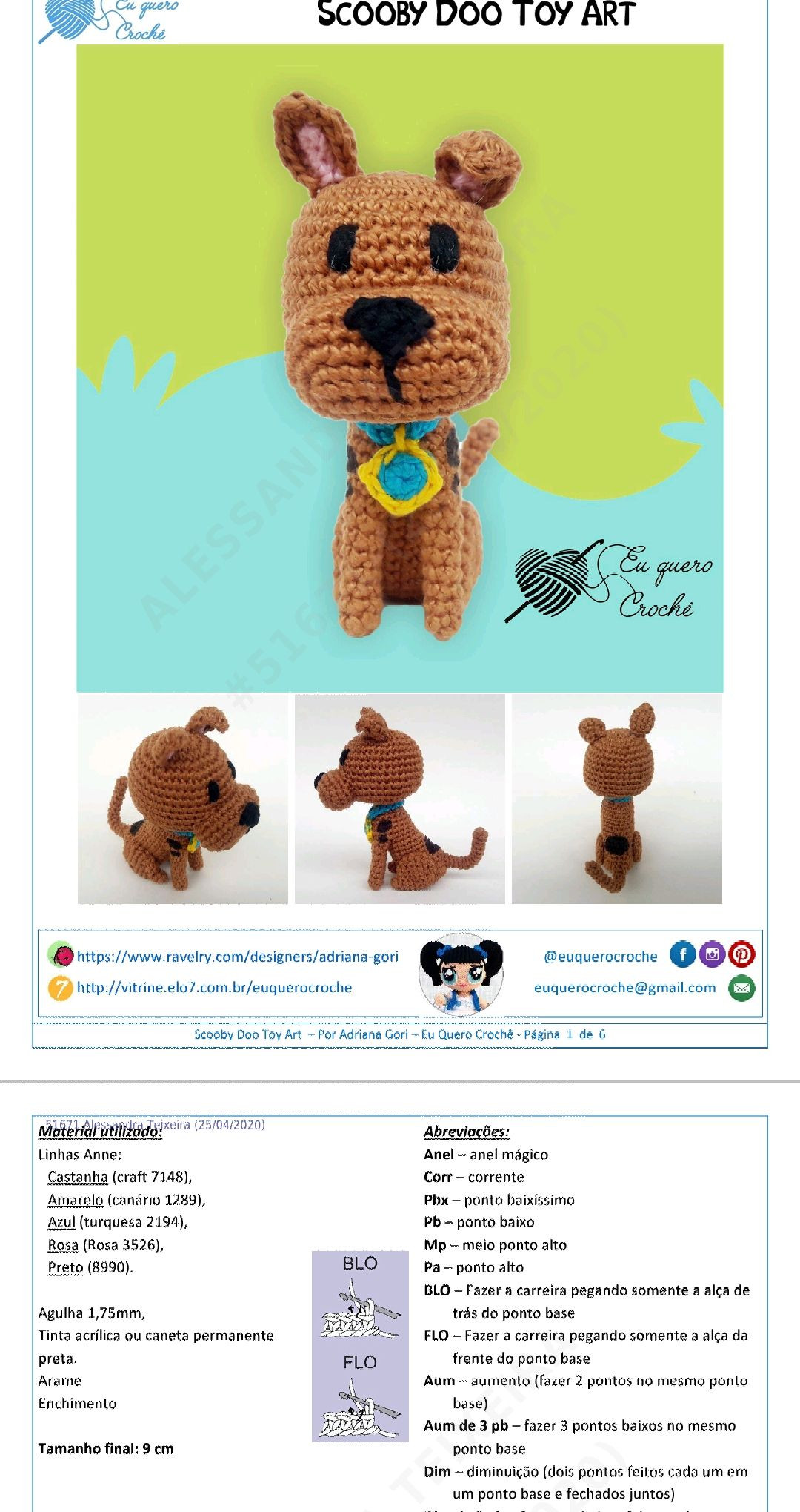 HƯỚNG DẪN MÓC LEN BÚP BÊ SCOOPY DOO CHI TIẾT